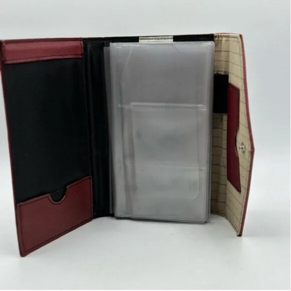Rolodex Maroon Leather Business Card Binder Portfolio Zip Notebook - Picture 5 of 6